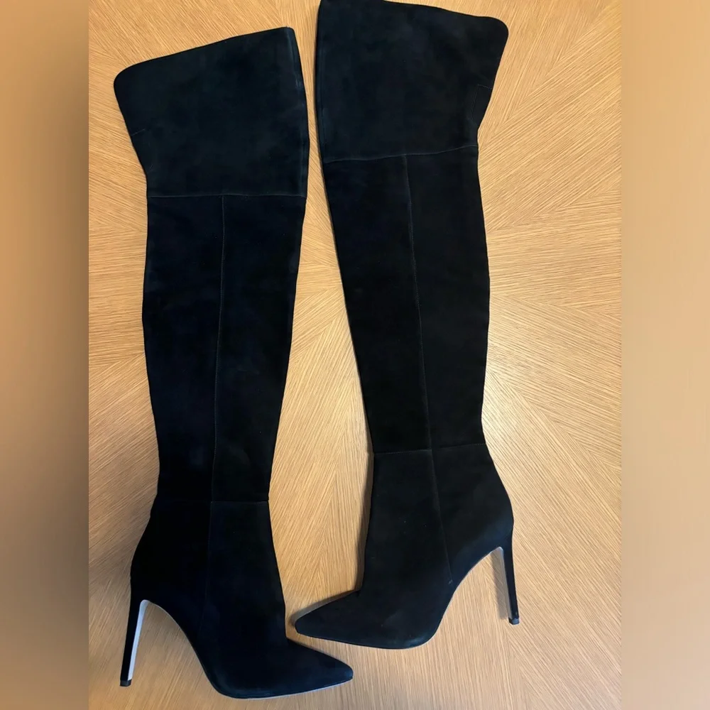 Sam Edelman Black Over-the-Knee Suede Stiletto Boots